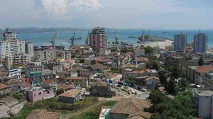 overlooking the port